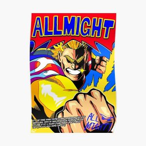 ALL MIGHT anime poster (with quote + signature) Poster RB2210 product Offical My Hero Academia Merch