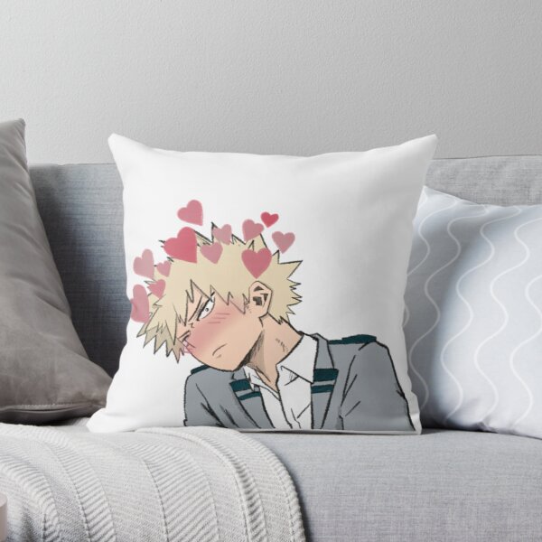 Blushing Bakugo Colored (version 2) Throw Pillow RB2210 product Offical My Hero Academia Merch
